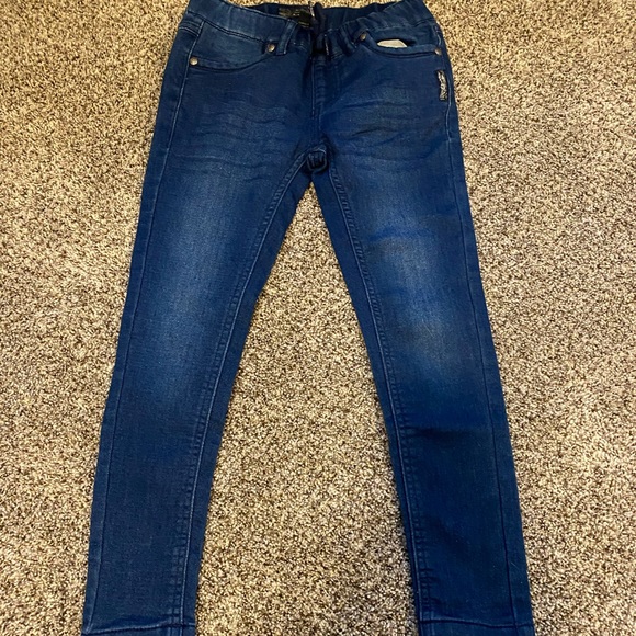 Silver Sz 6 Girls Drawstring Jeggings - Picture 1 of 4